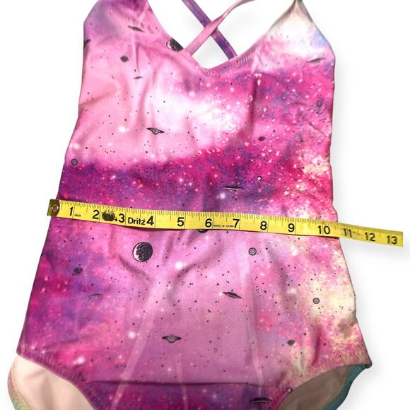 Wildfox Pink Space Cadet Galaxy Blue Print One Piece Tie Dye Festival NWT Small - Picture 11 of 14